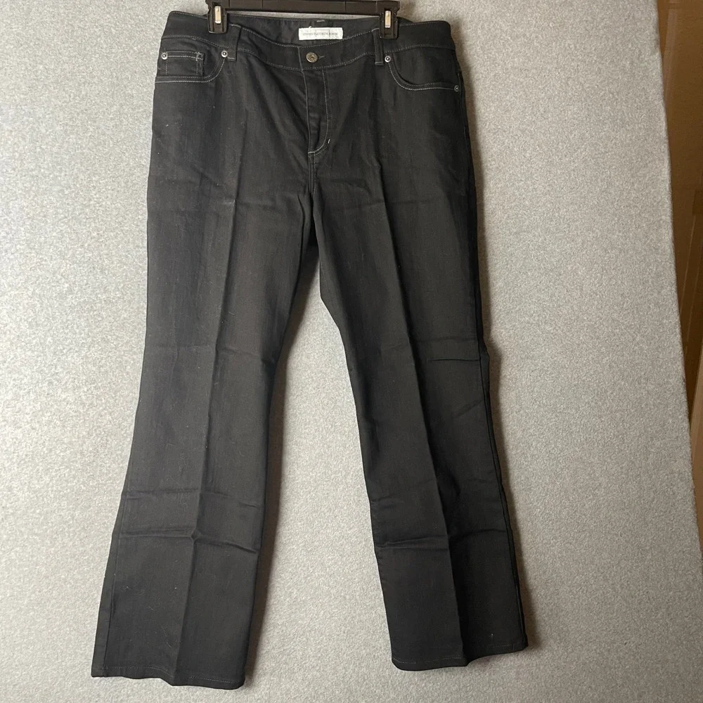 Chicos‎ Platinum Denim Black Straight Leg Jeans Womens Size 3 Short 1G010299